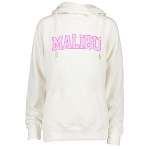 Preppy Varsity Malibu California Womens Funnel Neck Pullover Hood