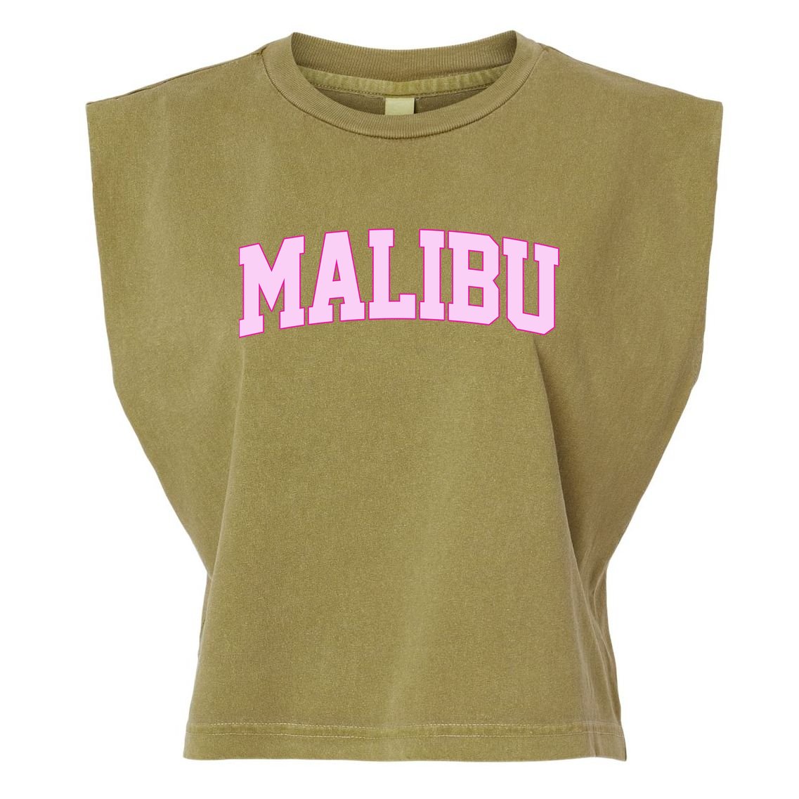 Preppy Varsity Malibu California Garment-Dyed Women's Muscle Tee