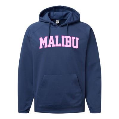 Preppy Varsity Malibu California Performance Fleece Hoodie