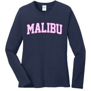 Preppy Varsity Malibu California Ladies Long Sleeve Shirt