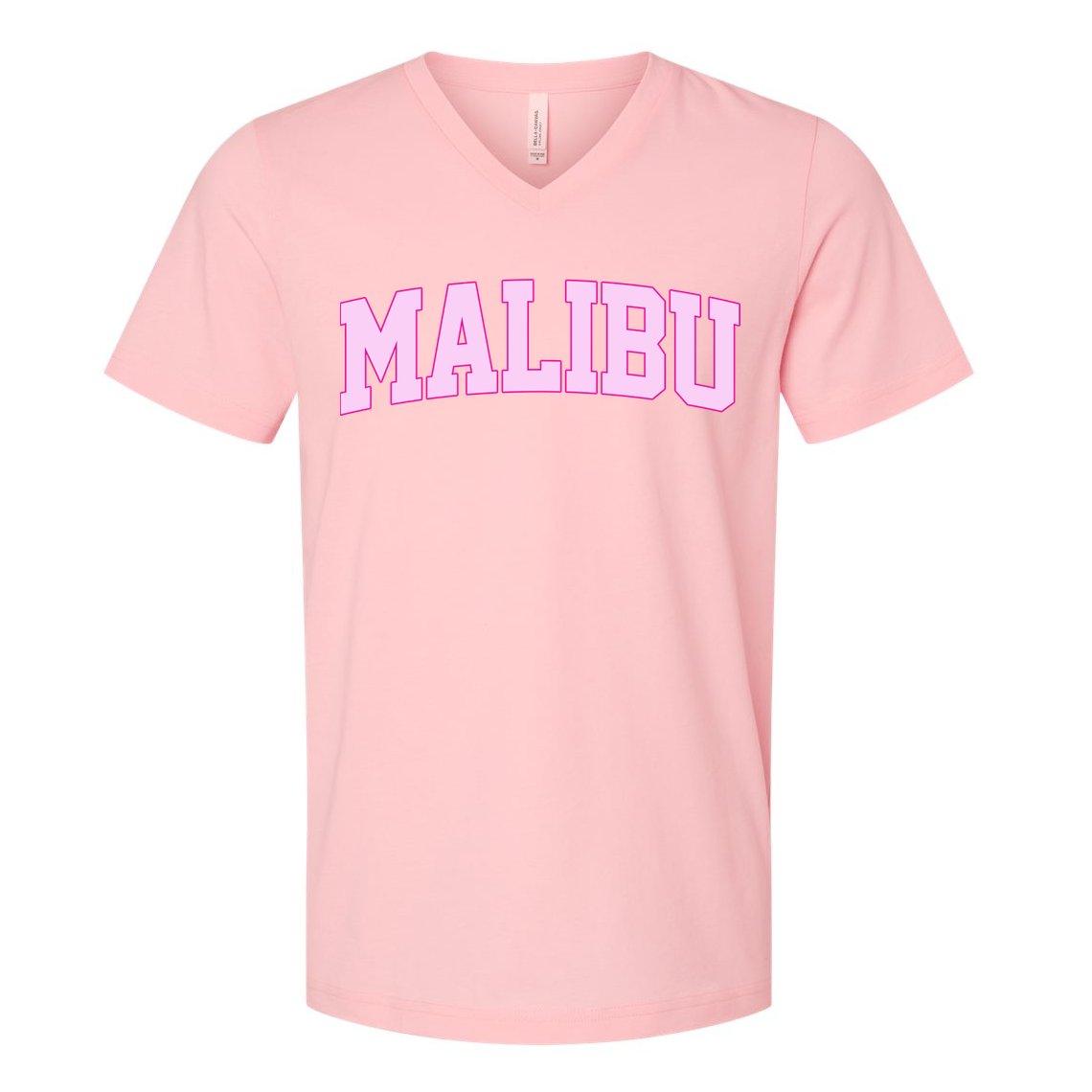 Preppy Varsity Malibu California V-Neck T-Shirt