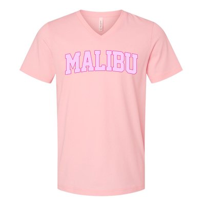 Preppy Varsity Malibu California V-Neck T-Shirt