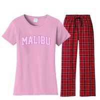 Preppy Varsity Malibu California Women's Flannel Pajama Set