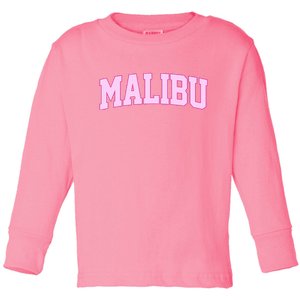 Preppy Varsity Malibu California Toddler Long Sleeve Shirt