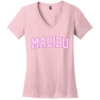 Preppy Varsity Malibu California Women's V-Neck T-Shirt