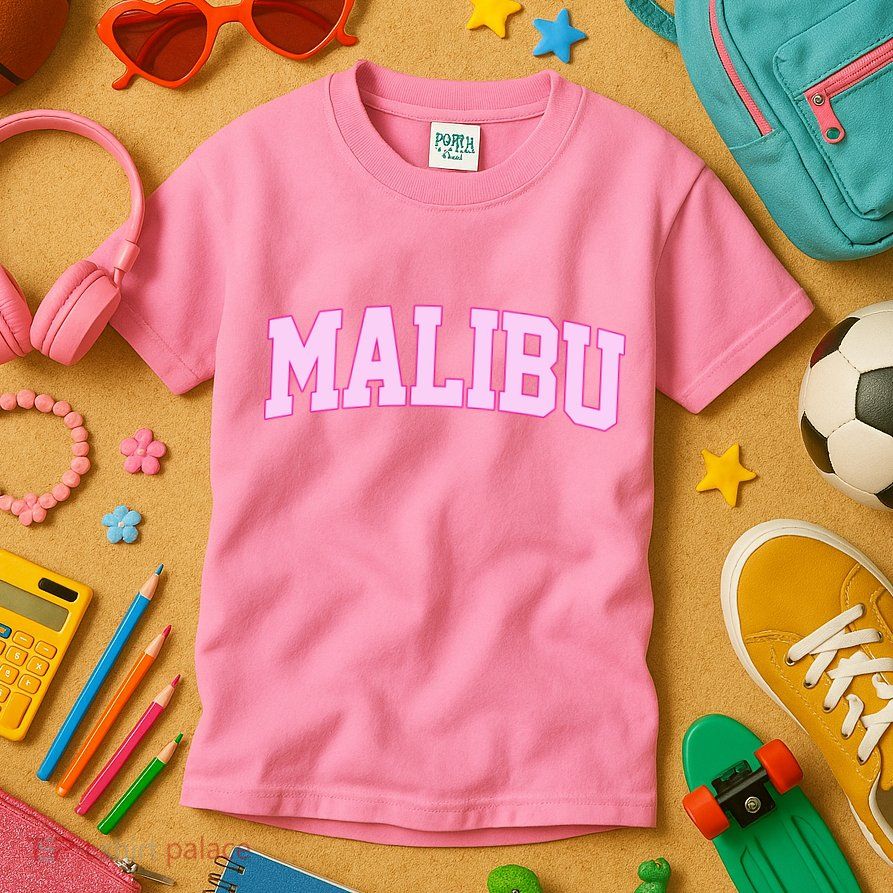 Preppy Varsity Malibu California Kids T-Shirt