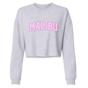 Preppy Varsity Malibu California Cropped Pullover Crew