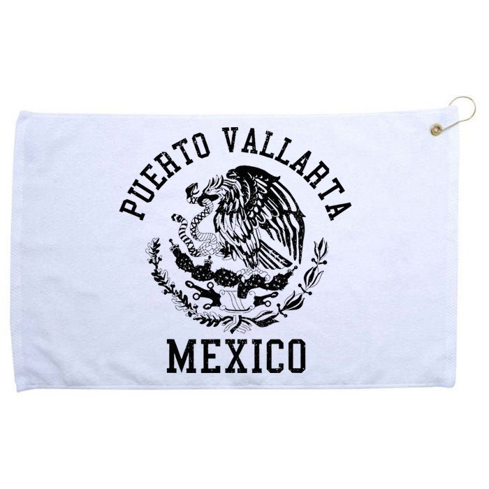 Puerto Vallarta Mexico Pride Mexican Flag Vintage Grommeted Golf Towel