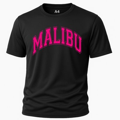 Preppy Varsity Malibu Ca California Font Cooling Performance Crew T-Shirt