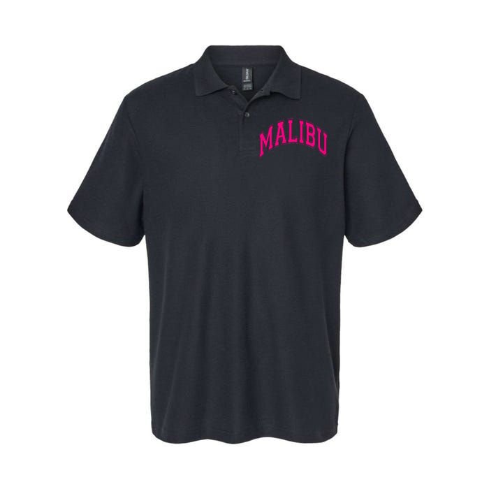 Preppy Varsity Malibu Ca California Font Softstyle Adult Sport Polo