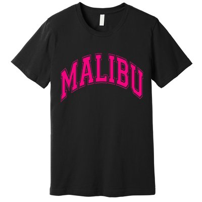 Preppy Varsity Malibu Ca California Font Premium T-Shirt