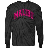 Preppy Varsity Malibu Ca California Font Tie-Dye Long Sleeve Shirt