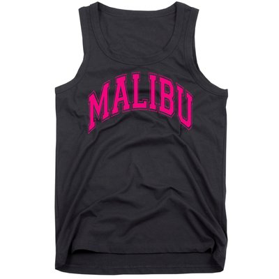 Preppy Varsity Malibu Ca California Font Tank Top