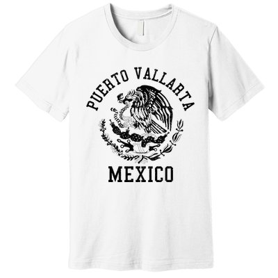 Puerto Vallarta Mexico Pride Mexican Flag Vintage Premium T-Shirt