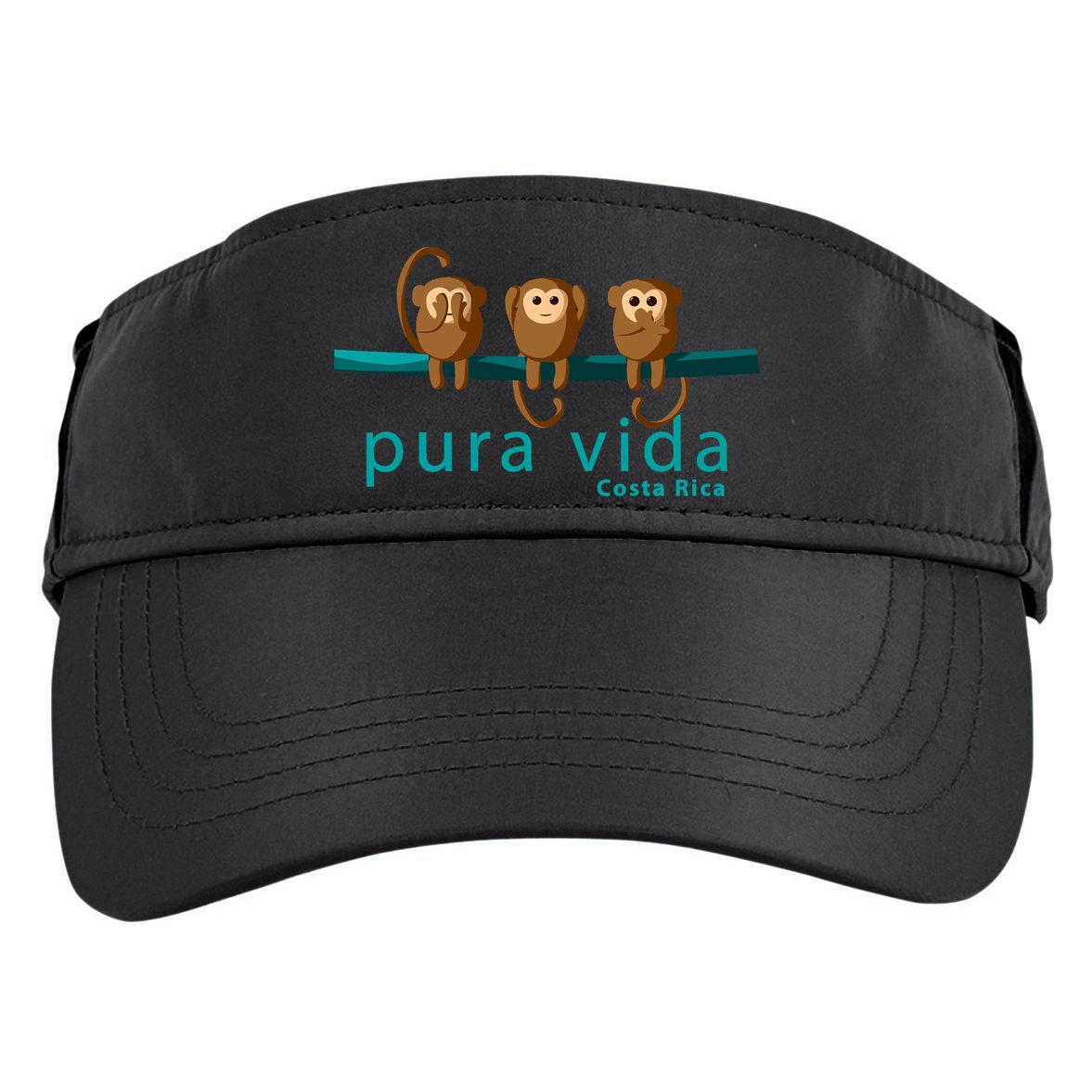 Pura Vida Monkeys Costa Rica Adult Drive Performance Visor