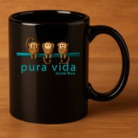 Pura Vida Monkeys Costa Rica 11oz C Handle Ceramic Mug