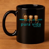 Pura Vida Monkeys Costa Rica 11oz C Handle Ceramic Mug