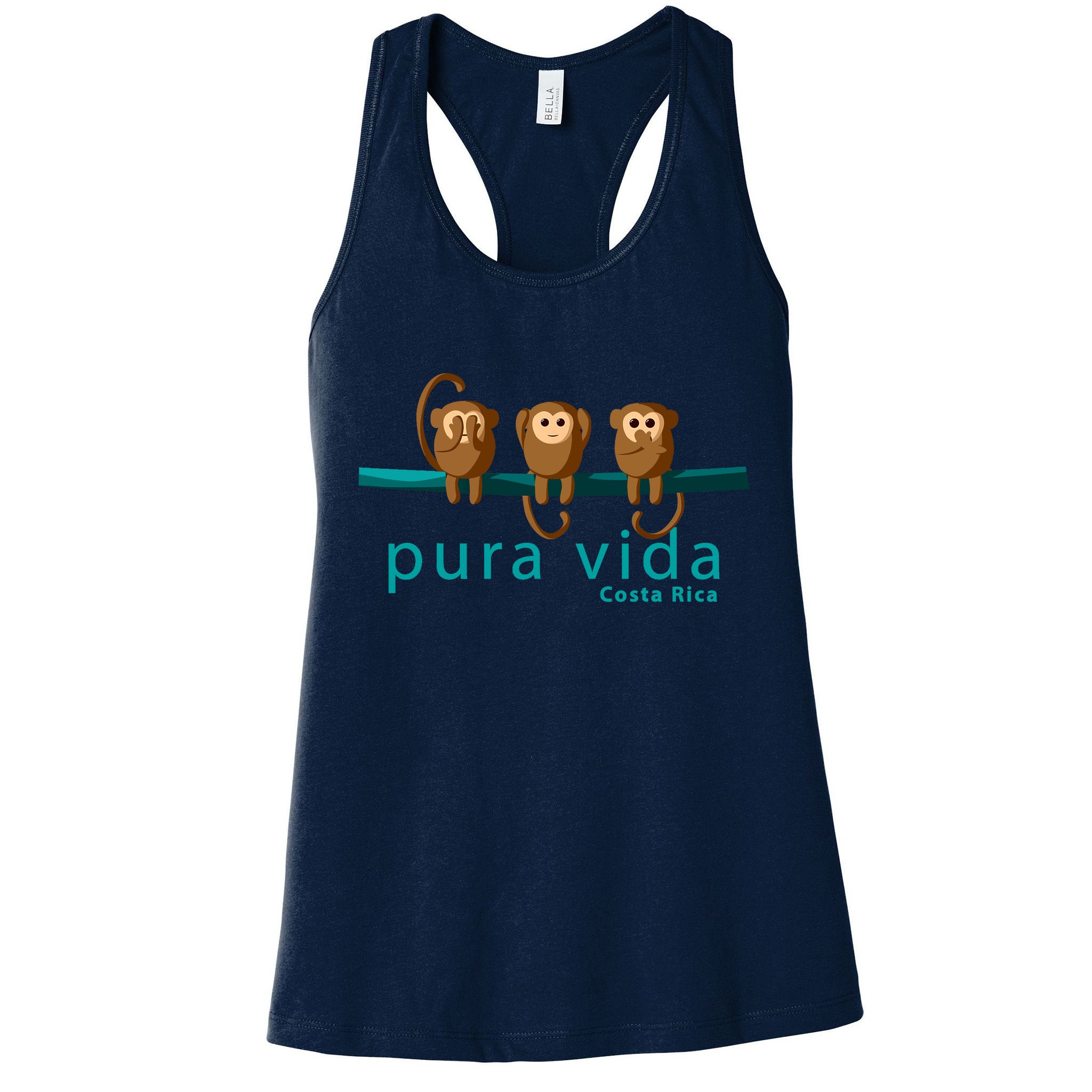 Pura Vida Monkeys Costa Rica Womens Tank Top