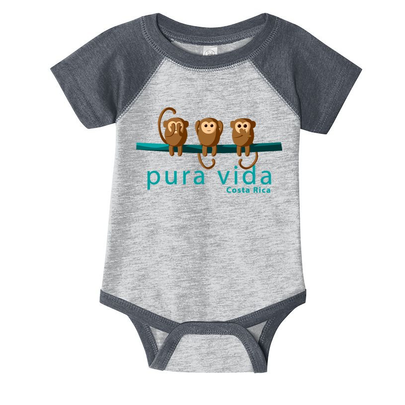Pura Vida Monkeys Costa Rica Infant Baby Jersey Bodysuit