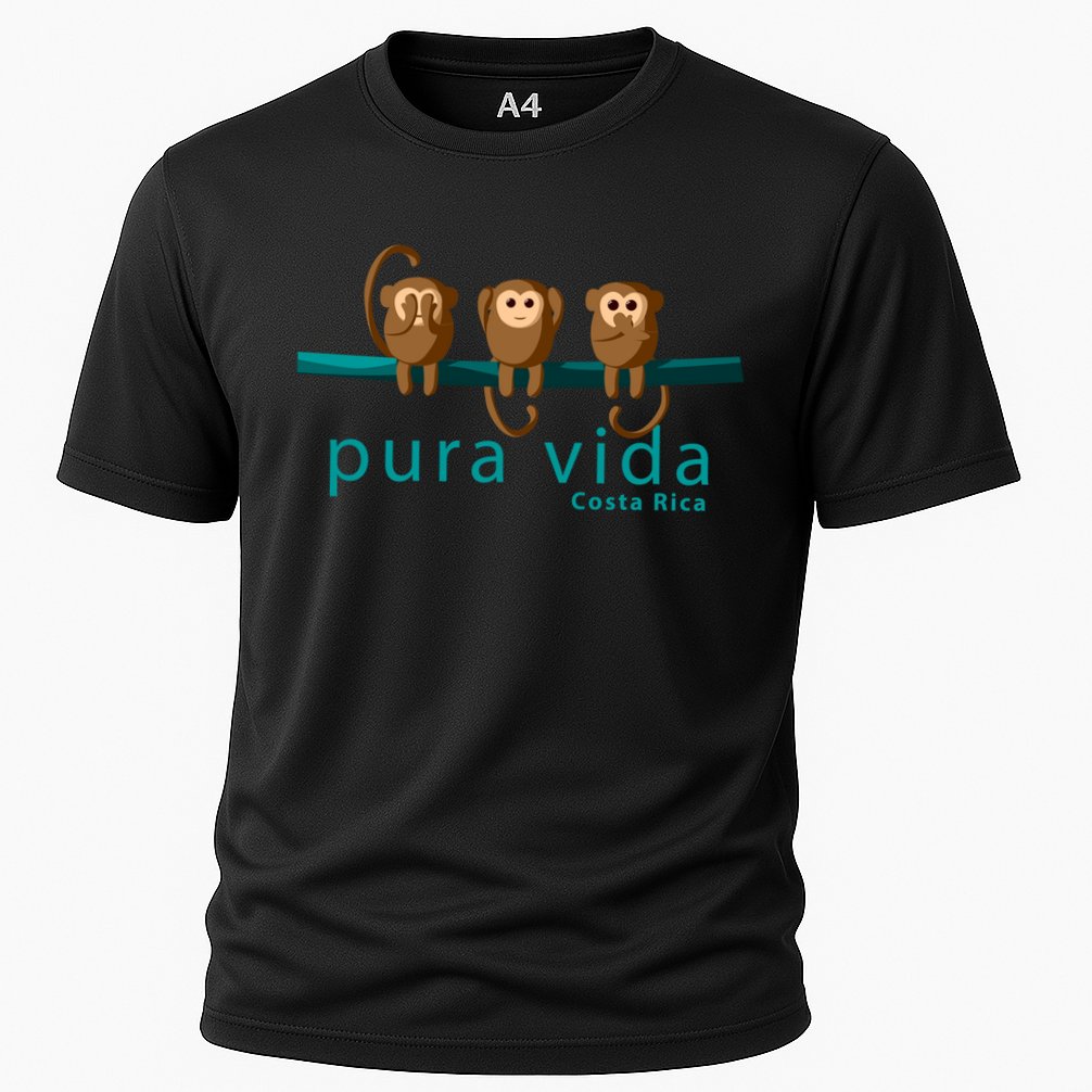Pura Vida Monkeys Costa Rica Gift Cooling Performance Crew T-Shirt