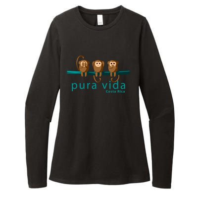 Pura Vida Monkeys Costa Rica Gift Womens CVC Long Sleeve Shirt