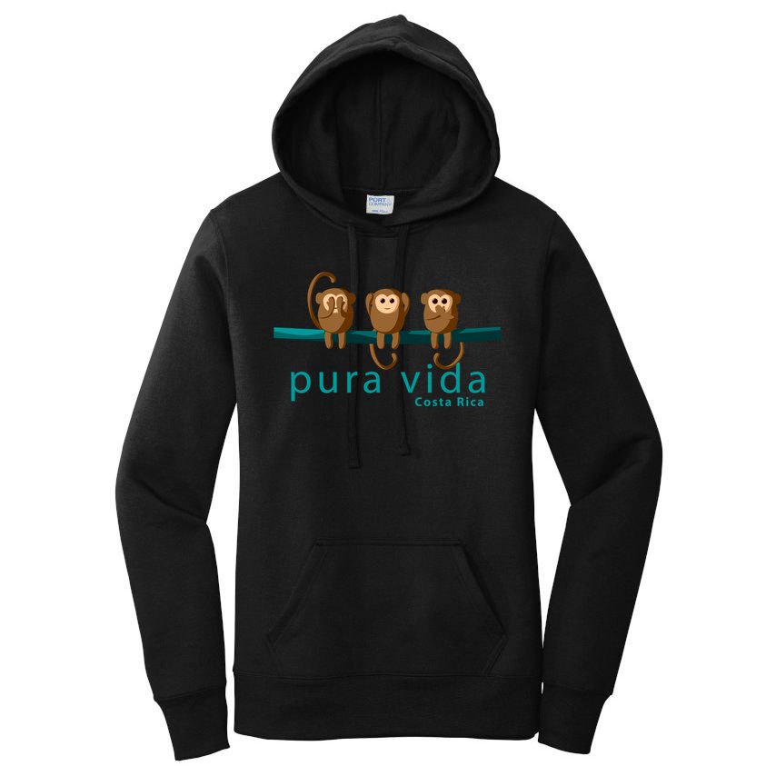 Pura Vida Monkeys Costa Rica Gift Women's Pullover Hoodie