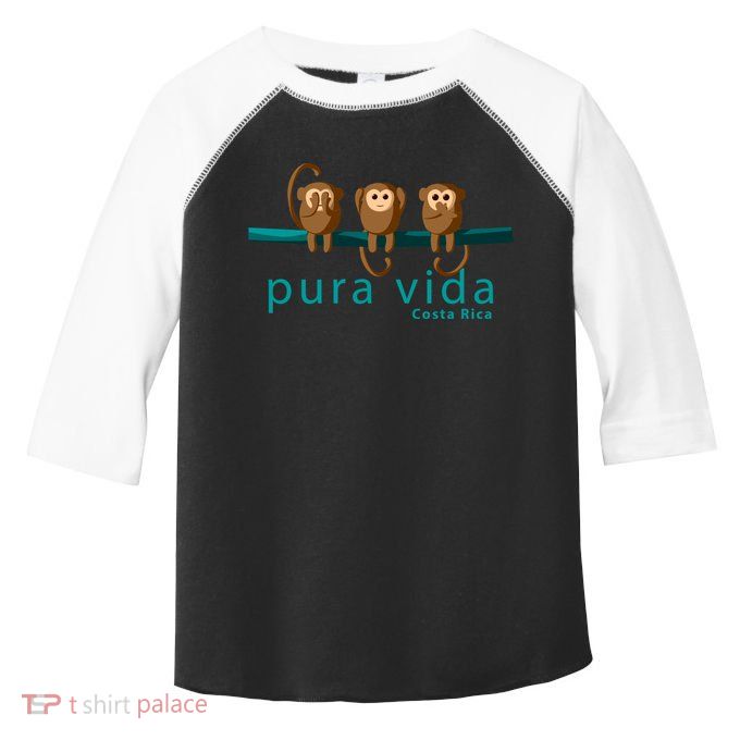 Pura Vida Monkeys Costa Rica Gift Toddler Fine Jersey T-Shirt