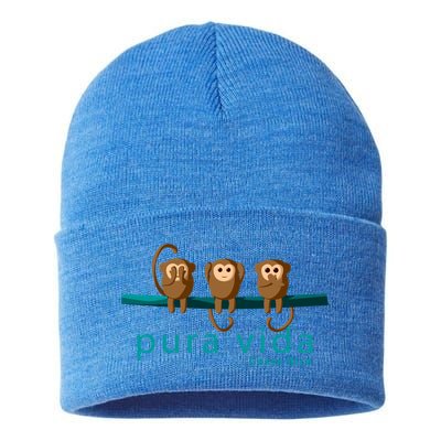 Pura Vida Monkeys Costa Rica Gift Sustainable Knit Beanie
