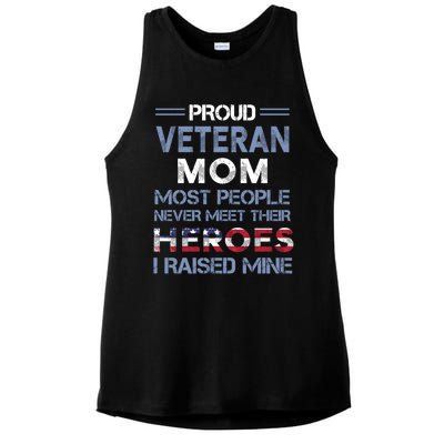 Proud Veteran Mom Mothers Day Gift I Raised My Hero Soldier Gift Ladies PosiCharge Tri-Blend Wicking Tank