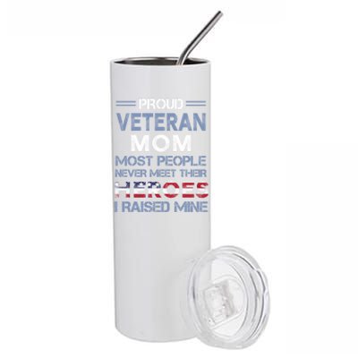 Proud Veteran Mom Mothers Day Gift I Raised My Hero Soldier Gift Stainless Steel Tumbler