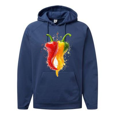 Pepper Vegetable Motif Garden Pepper Performance Fleece Hoodie