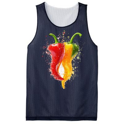 Pepper Vegetable Motif Garden Pepper Mesh Reversible Basketball Jersey Tank