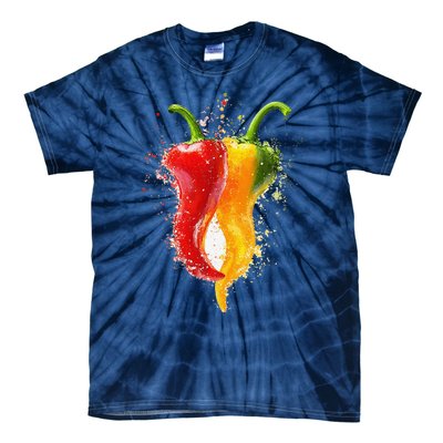 Pepper Vegetable Motif Garden Pepper Tie-Dye T-Shirt