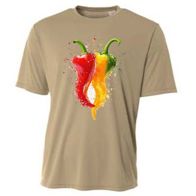 Pepper Vegetable Motif Garden Pepper Cooling Performance Crew T-Shirt