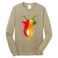 Pepper Vegetable Motif Garden Pepper Long Sleeve Shirt