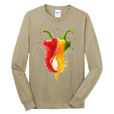 Pepper Vegetable Motif Garden Pepper Tall Long Sleeve T-Shirt