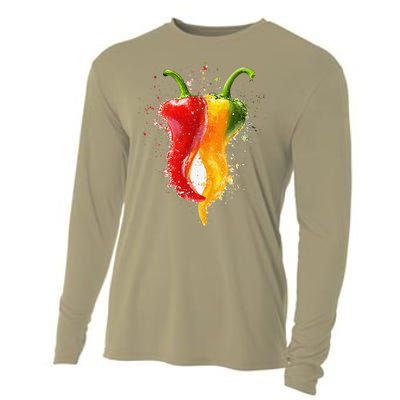 Pepper Vegetable Motif Garden Pepper Cooling Performance Long Sleeve Crew