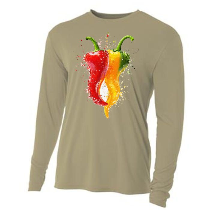 Pepper Vegetable Motif Garden Pepper Cooling Performance Long Sleeve Crew