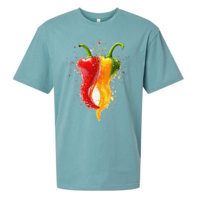 Pepper Vegetable Motif Garden Pepper Sueded Cloud Jersey T-Shirt