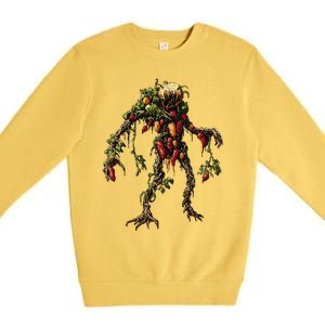 Pepper Vegetable Motif Garden Pepper Premium Crewneck Sweatshirt