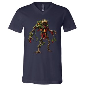 Pepper Vegetable Motif Garden Pepper V-Neck T-Shirt