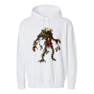 Pepper Vegetable Motif Garden Pepper Garment-Dyed Fleece Hoodie