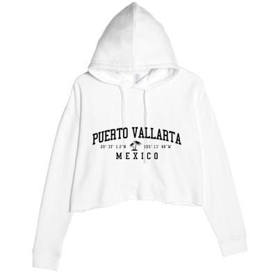 Puerto Vallarta Mexico Beach Crop Fleece Hoodie