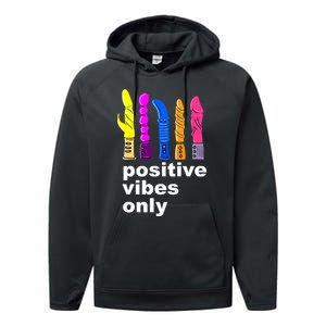 Positive Vibes Only Dick Sex Toy Funny Sex Joke Adult Performance Fleece Hoodie