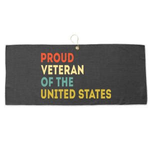 Proud Veteran Of The United States Veterans Day America Gift Large Microfiber Waffle Golf Towel