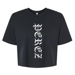 Perez Vertical Old English Bella+Canvas Jersey Crop Tee