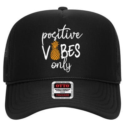 Positive Vibe Only Transfer Day Infertility IVF Mom Dad Gift High Crown Mesh Back Trucker Hat