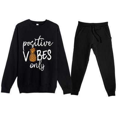 Positive Vibe Only Transfer Day Infertility IVF Mom Dad Gift Premium Crewneck Sweatsuit Set