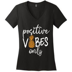 Positive Vibe Only Transfer Day Infertility IVF Mom Dad Gift Women's V-Neck T-Shirt