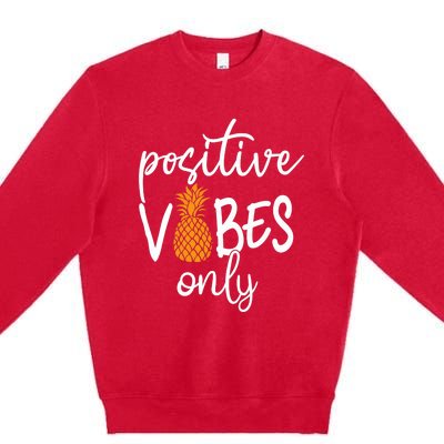 Positive Vibe Only Transfer Day Infertility IVF Mom Dad Gift Premium Crewneck Sweatshirt